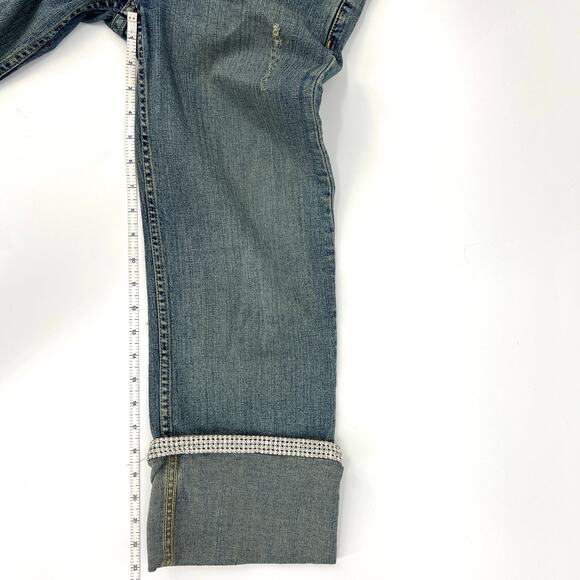ALLEN B By Allen Schwartz Cropped Rhinestone Bling Jeans Size 29 - Picture 7 of 11